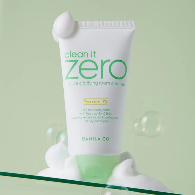 2025韓國Olive Young痘痘肌保養推薦|BANILA CO Clean It Zero Pore Clarifying Foam Cleanser 茶樹洗面乳
