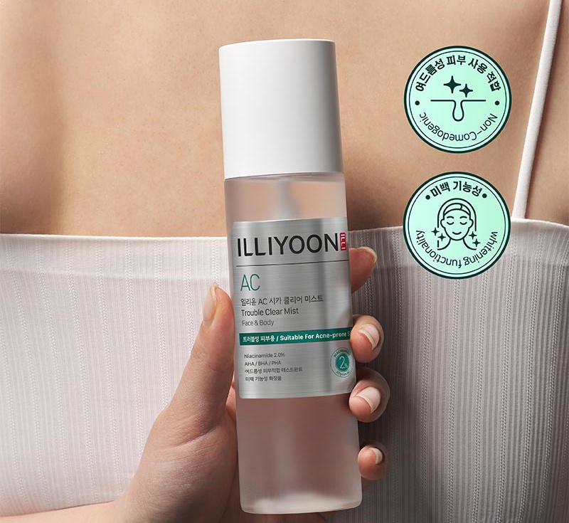 2025韓國Olive Young痘痘肌保養推薦|ILLIYOON Cica Clear Body Mist 身體去痘噴霧